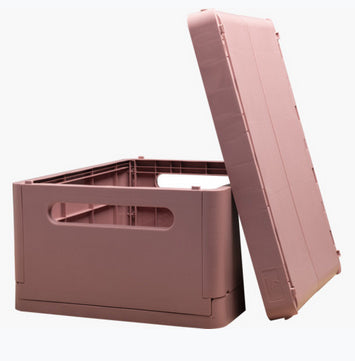Exacompta Skandi Aufbewahrungsbox A4+ – klappbar, stapelbar, 375 × 40 × 275 mm, altrosa, Kunststoff (recycelt)