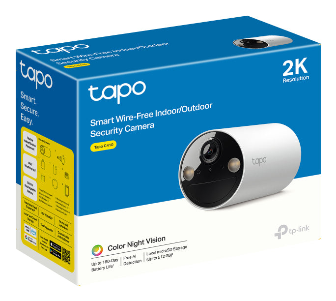 TP-Link Tapo C410 IP-Sicherheitskamera – 3 MP, Nachtsicht 9 m, IP65, Weiss