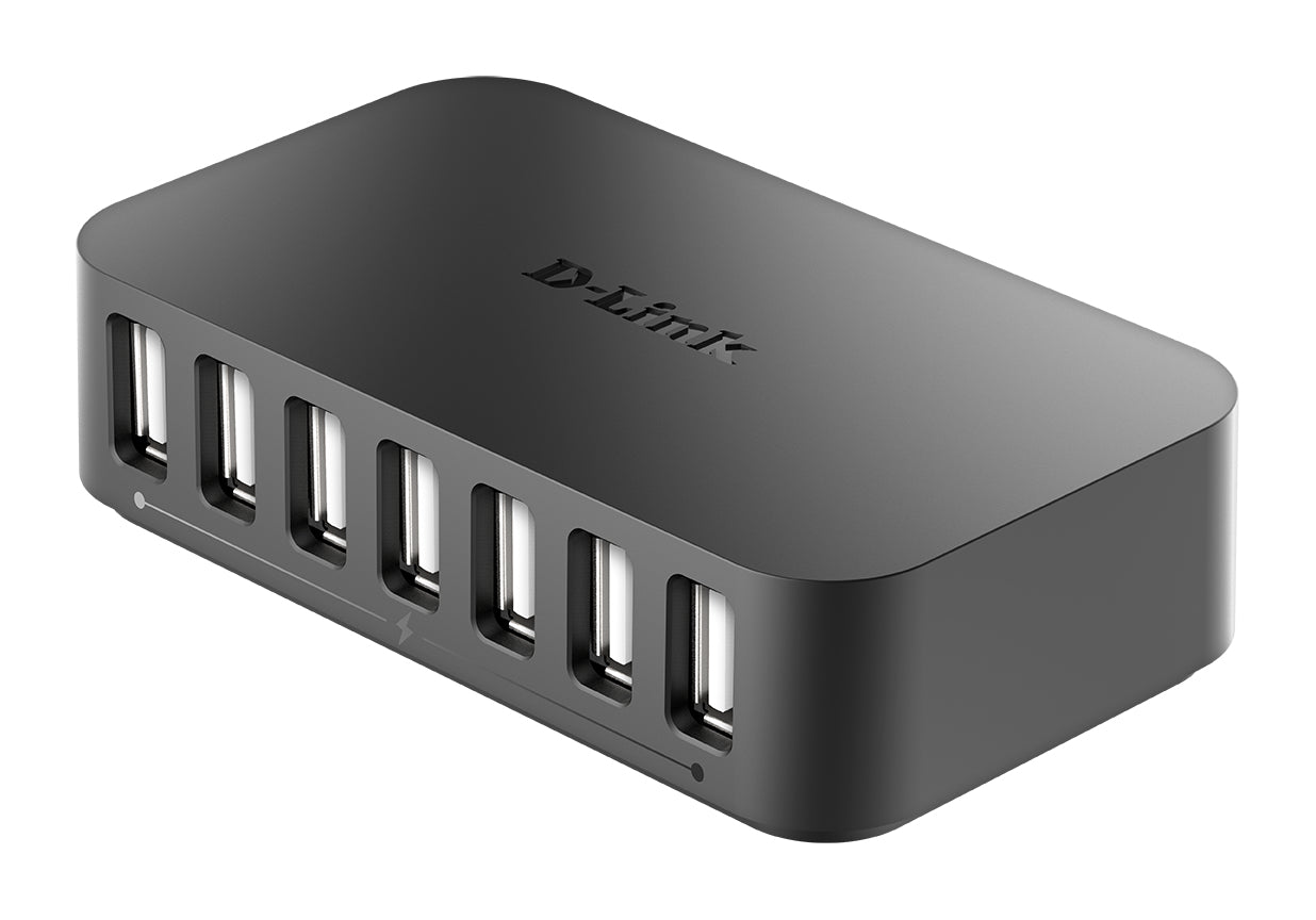 D-Link DUB-H7 USB-Hub – USB 2.0, 7× USB-A, für Windows/Mac/Linux