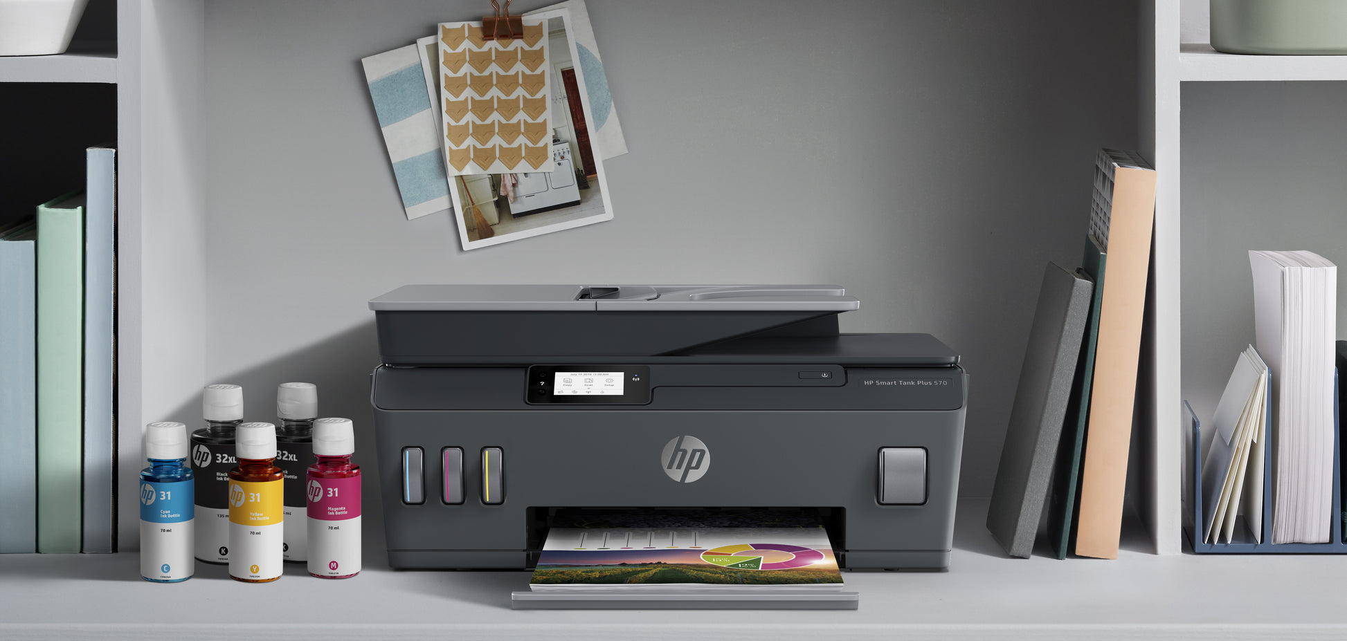 HP Smart Tank Plus 570 Wireless – Farbiger Tintenstrahl-MFP A4, 3-in-1 – USB/WLAN – Duplex, ADF – 11 ppm S/W