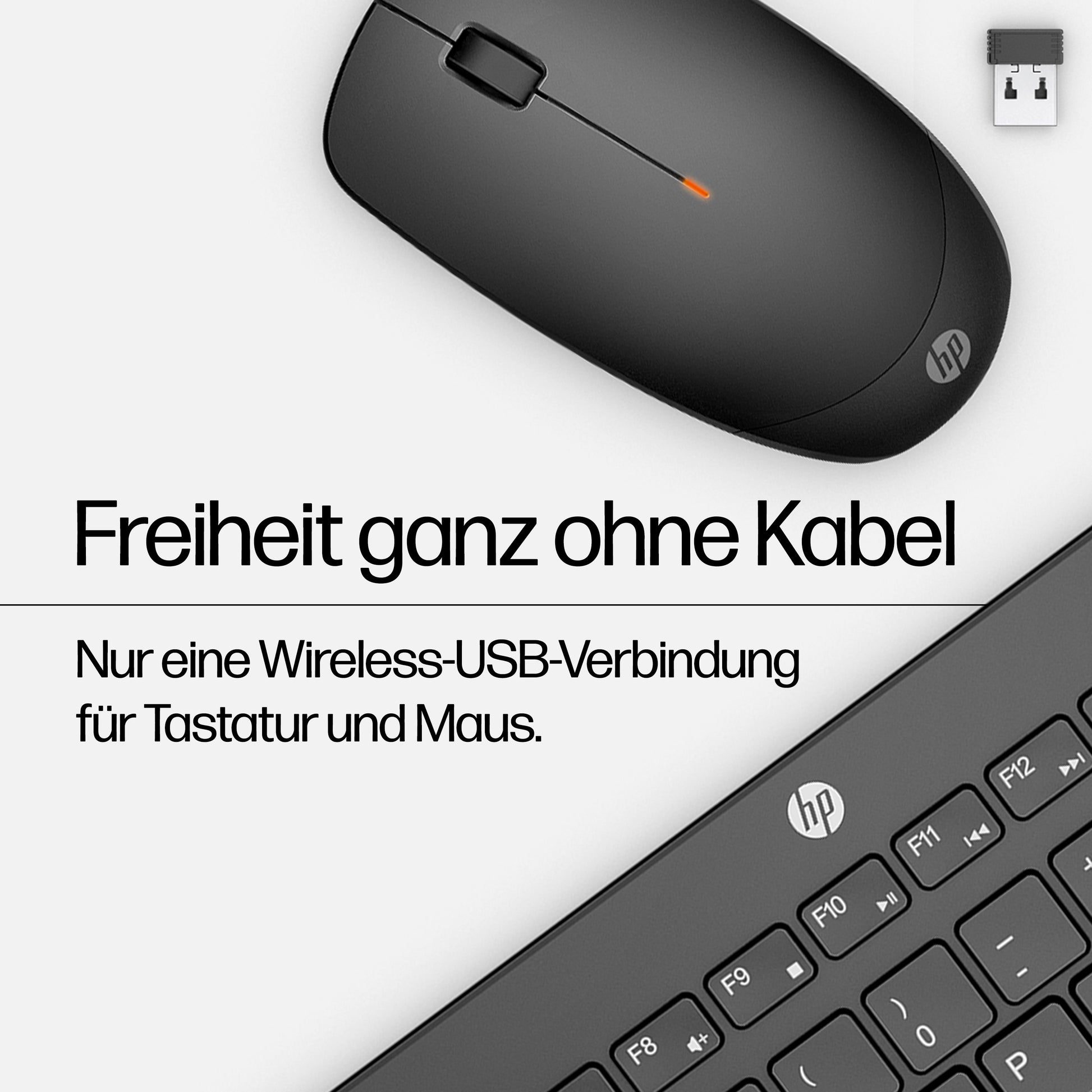 HP 230 – Tastatur-Maus-Set – 2,4 GHz – Membran – Schwarz