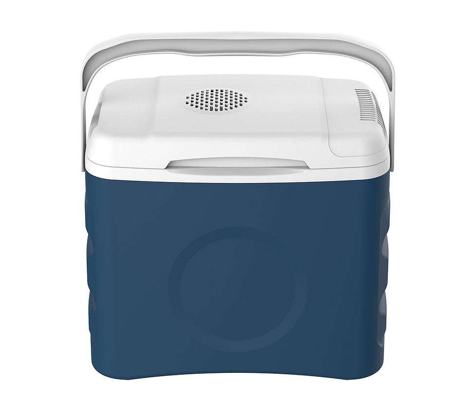 Ohmex Kühlbox OHM-CLB-2225 – thermoelektrisch, Heizfunktion, USB, 45 W – 26 l – blau – Kunststoff, PU