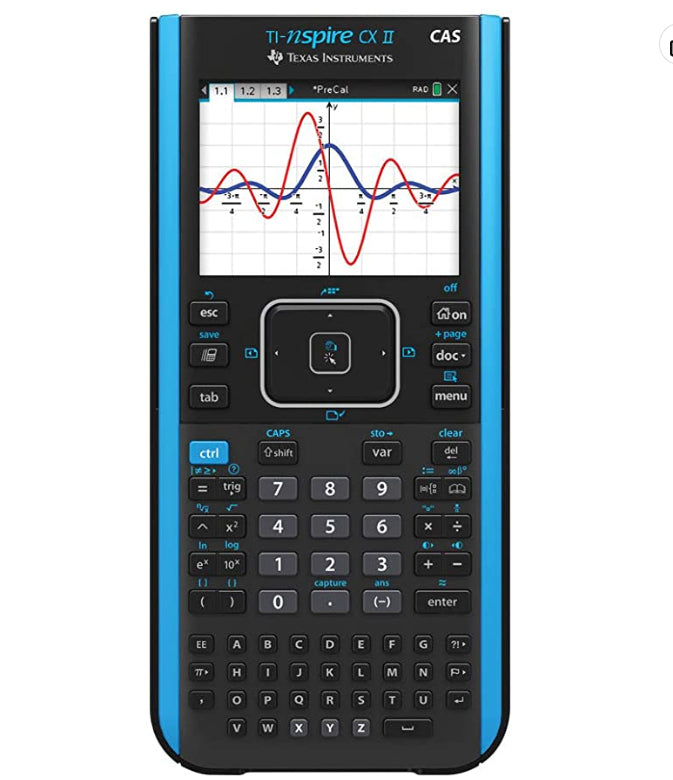 Texas Instruments Taschenrechner TI-Nspire CX II-T CAS – 128-stellig, Farbdisplay, Akku, schwarz, 90×190×20 mm