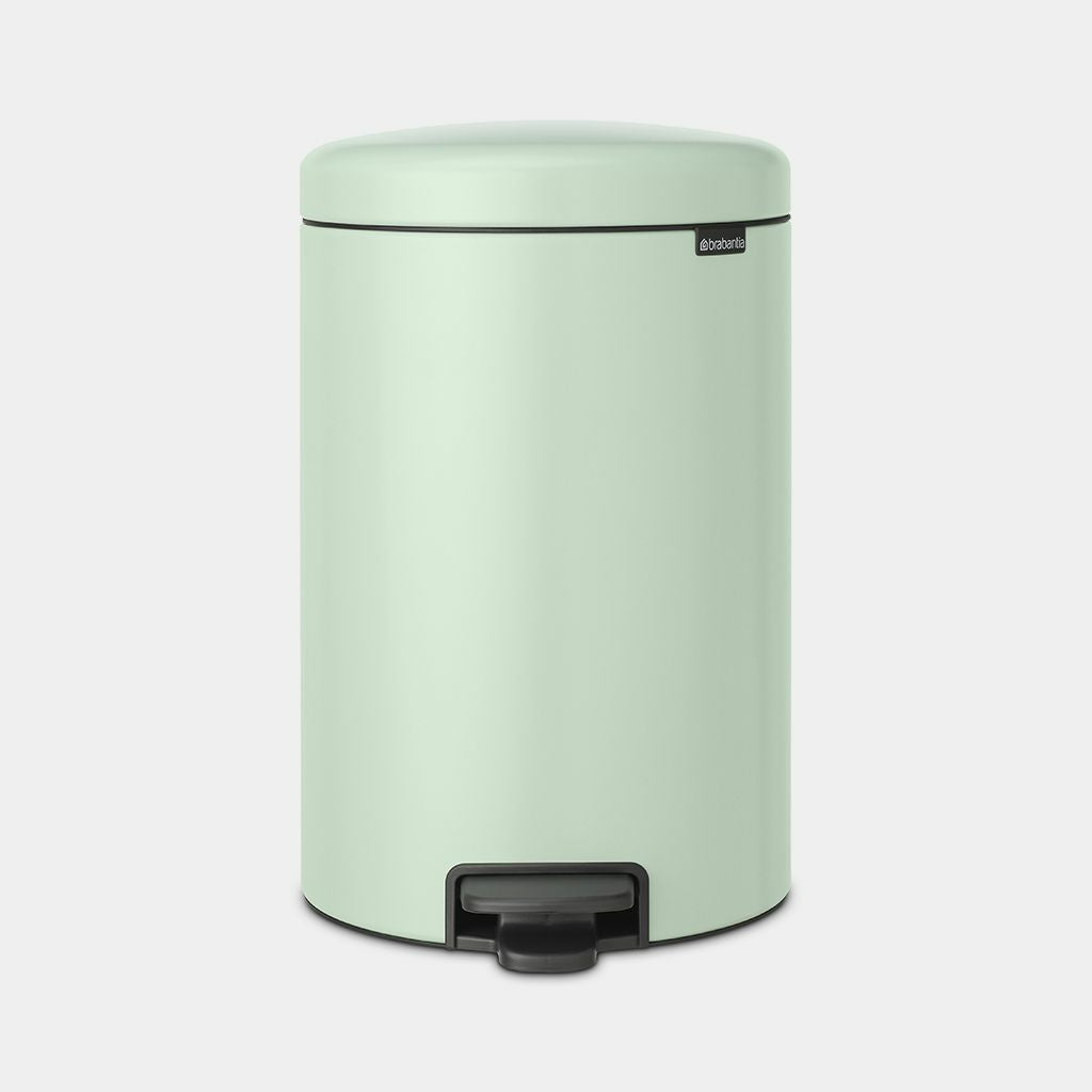 Brabantia NewIcon Papierkorb – 20 l, mit Deckel – Stahl, Grün – B × H × T 290 × 467 × 380 mm