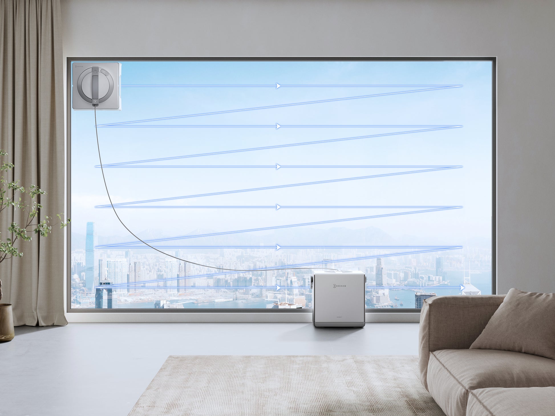 Ecovacs WINBOT W2 PRO OMNI – Fensterputzroboter – 4500mAh, min. Fenstergrösse 30 × 40 cm, 63dB