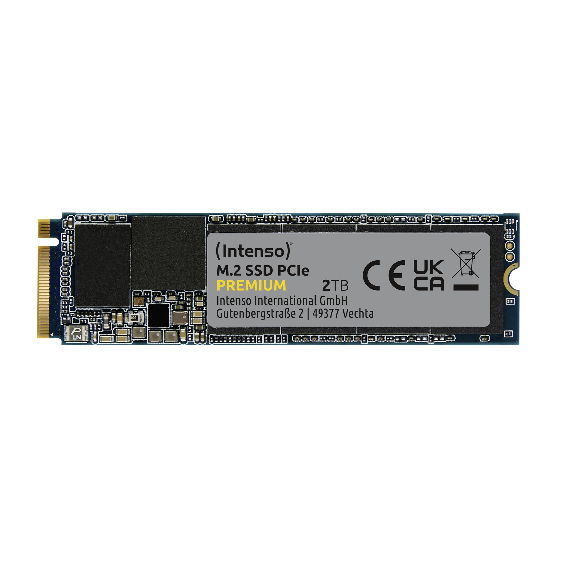 Intenso M.2 SSD Premium 3835470 – 2 TB, M.2 2280, PCIe Gen3 x4 NVMe 1.3, 2'100/1'700 MB/s