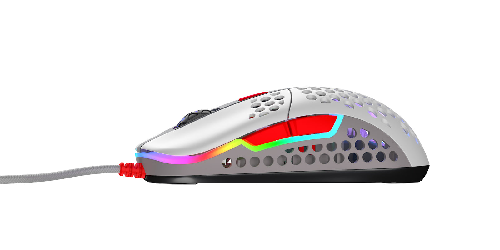 R-Go Tools CHERRY XTRFY M42 Gaming-Maus – kabelgebunden, 125/500/1'000 Hz, beidhändig, RGB-Beleuchtung, mehrfarbig