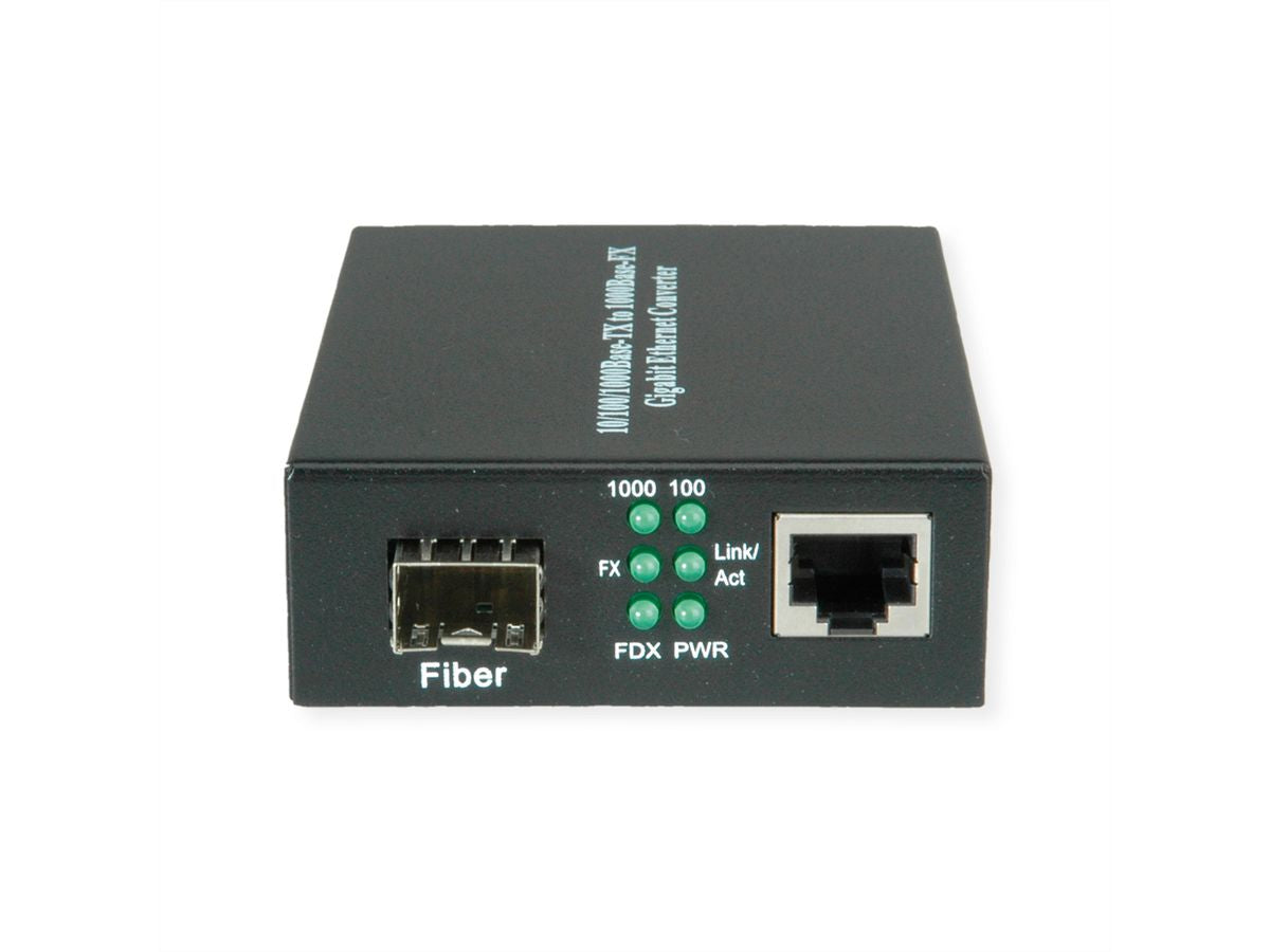VALUE Medienkonverter LC zu RJ-45 – 1 Gbit/s (SFP, Single-/Multimode), 1× RJ-45 – für Gigabit-Ethernet
