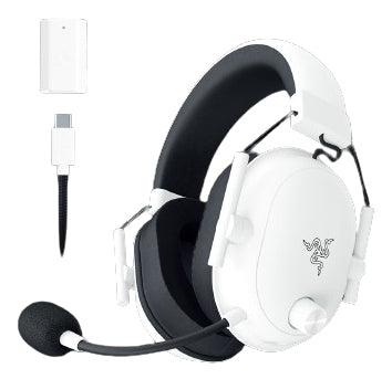 Razer BlackShark V2 HyperSpeed Gaming-Headset – Over-Ear, Stereo, Kabel + BT, mit USB-C-Dongle, Weiss, BT 5.2