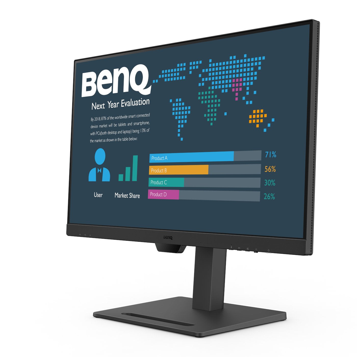 BenQ BL2790QT – Monitor, 27", 2560 × 1440 (WQHD), IPS, 350 cd/m², 5 ms Reaktionszeit, 2× DisplayPort