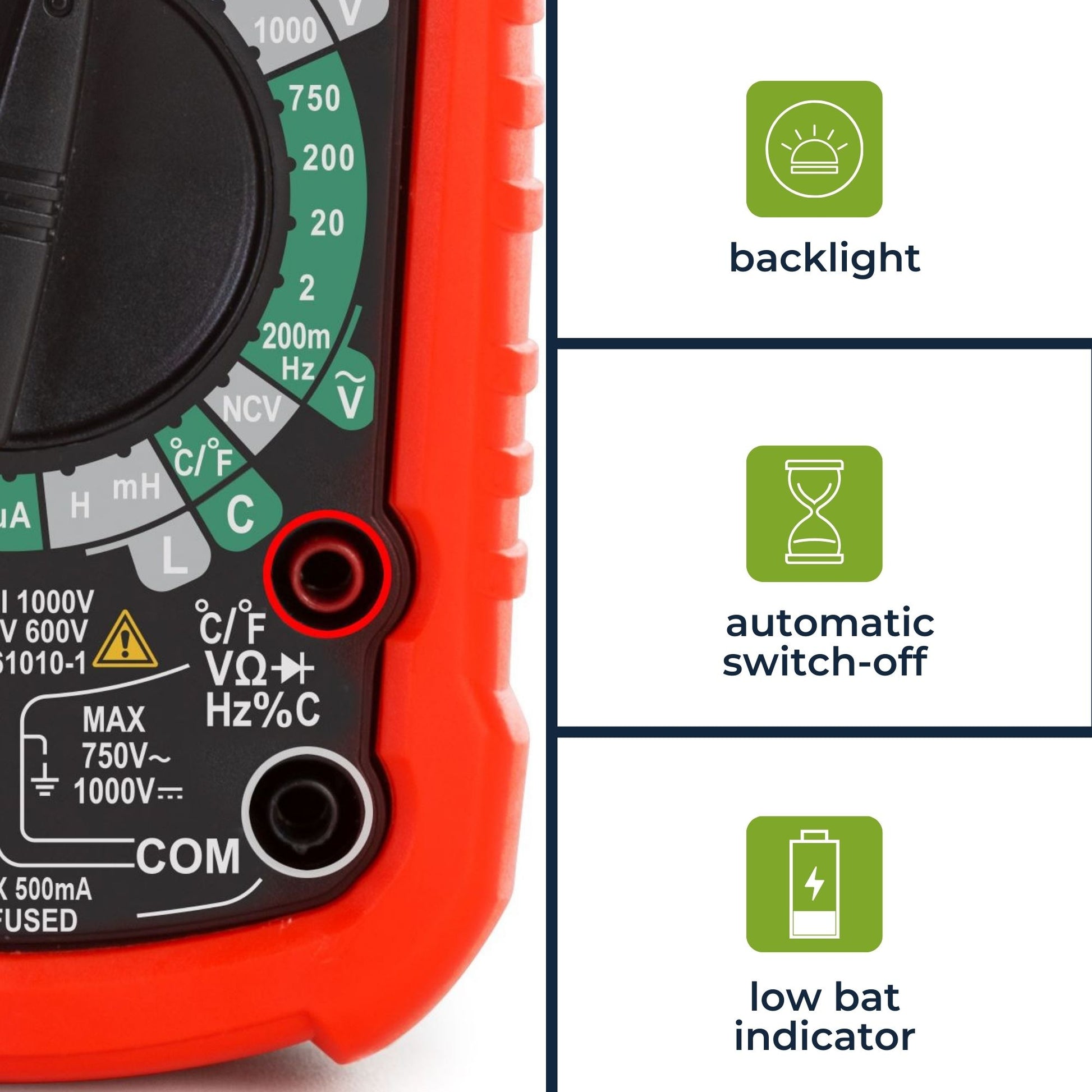 Velleman 469878 – Multimeter – True-RMS, 1 µA–10 A DC, Kapazitätsmessung