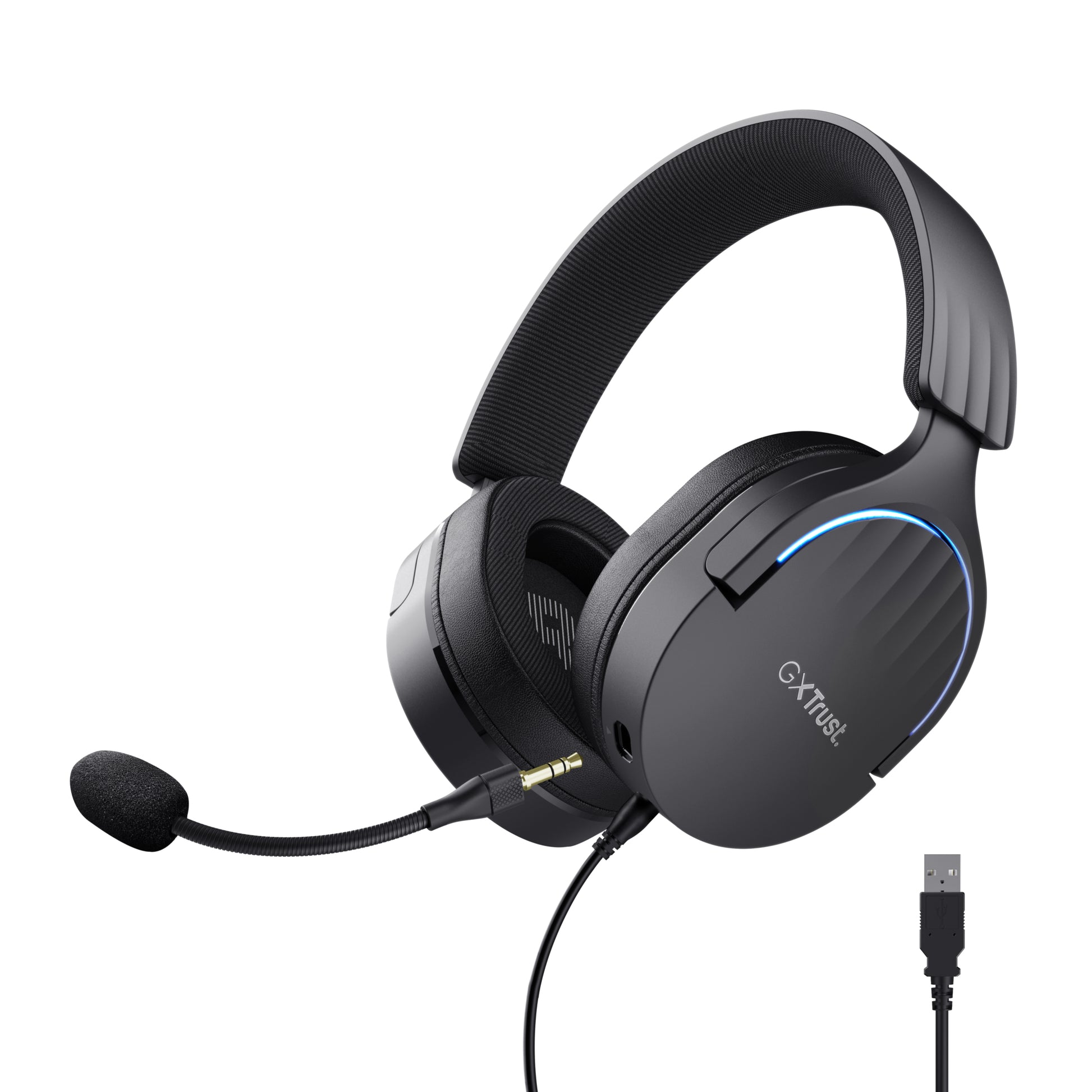 Trust GXT490 FAYZO Gaming-Headset – Over-Ear, Stereo, Kabelgebunden, USB-A, Schwarz