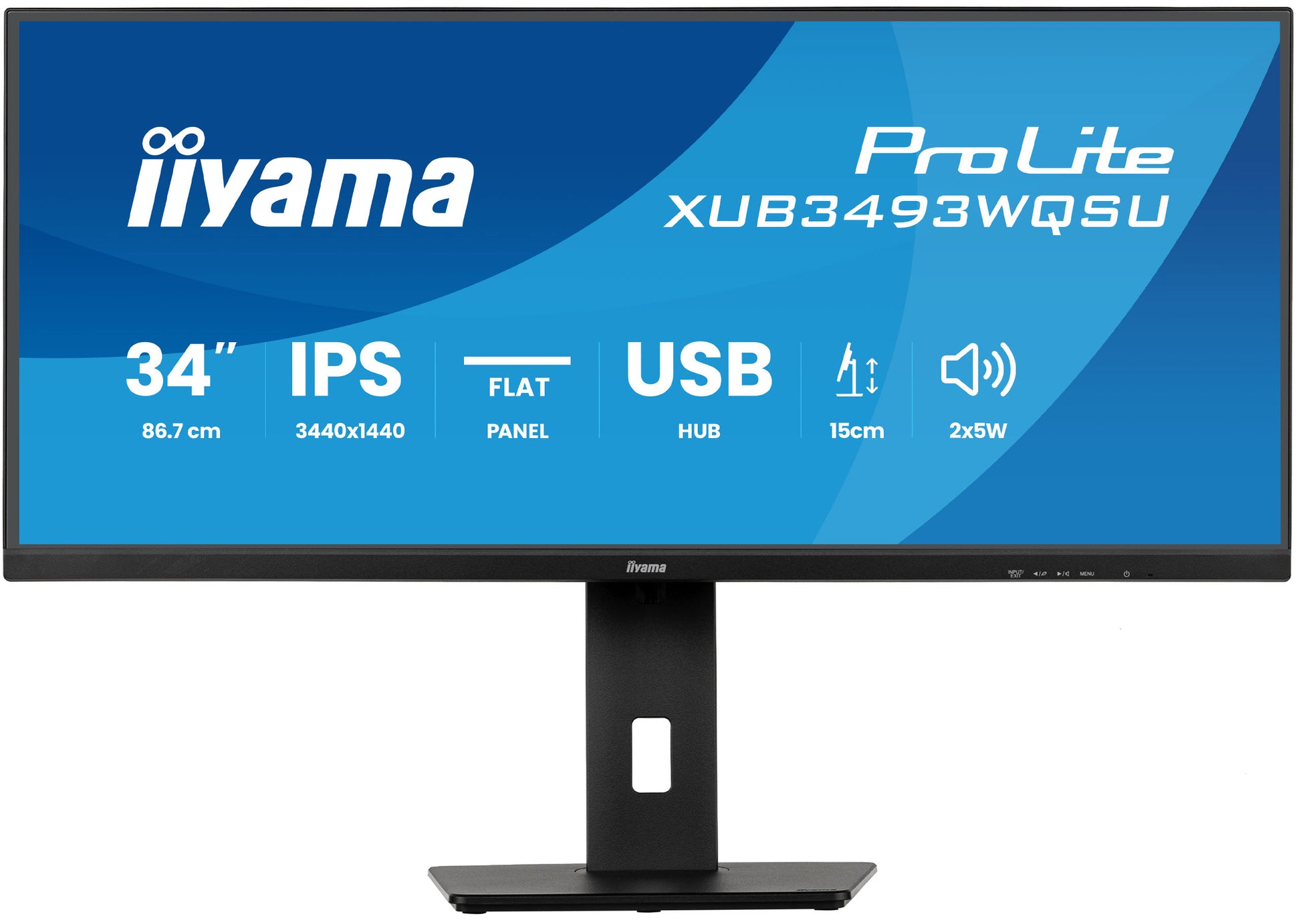 iiyama ProLite XUB3493WQSU-B6 – Monitor, 34", 3440 × 1440, IPS, 400 cd/m²