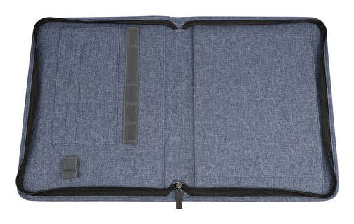 Wedo Denim Schreibmappe für A4, Reissverschluss, Polyester, Blau
