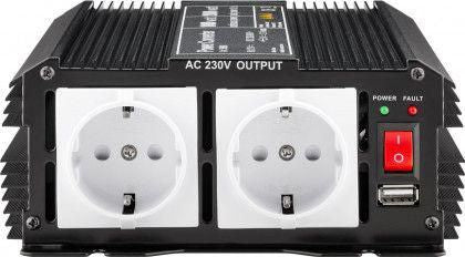 CoreParts DC-AC-Wechselrichter 1000 W – 12 V bis 230 V – CE/WEEE, Überlast-/Kurzschlussschutz – für Laptop