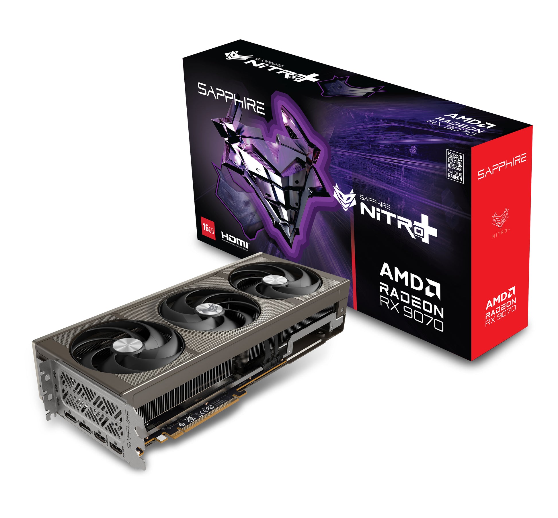 Sapphire NITRO+ RX 9070 – PCIe Grafikkarte – 16 GB GDDR6, PCIe 5.0 x16, 2×HDMI, 2×DisplayPort, 245 W