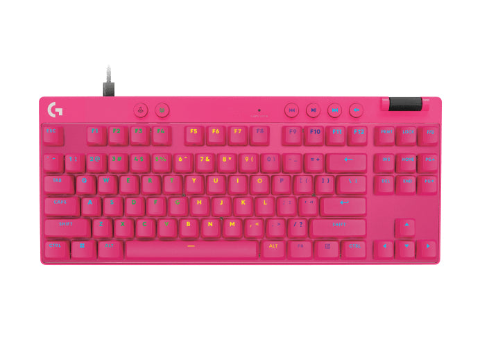 Logitech G PRO X TKL Rapid – Gaming-Tastatur – kabelgebunden, USB – RGB – QWERTZ (CH) – Magenta