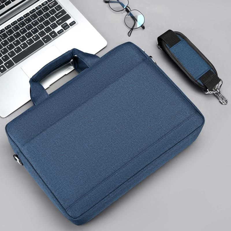 eSTUFF Notebook-Tasche bis 15,6" – abnehmbarer Schultergurt, Trolley-Haltegurt – Blau
