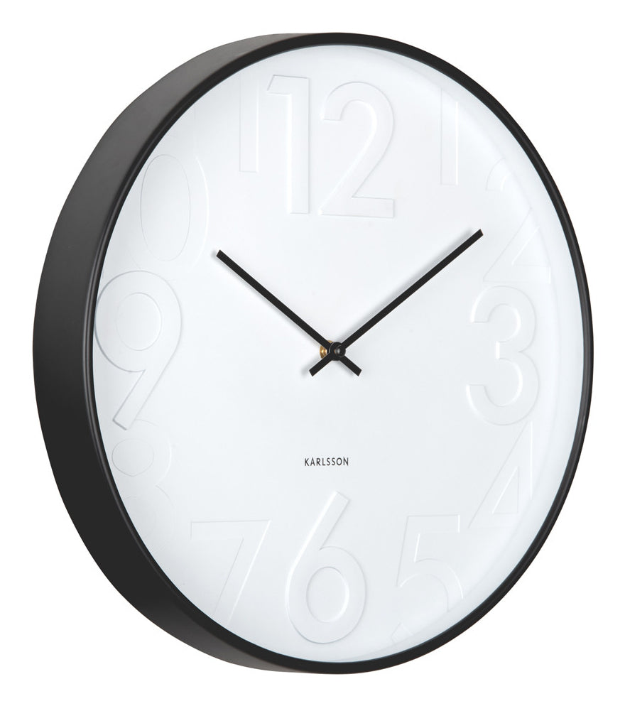Karlsson Wanduhr Ayuno – Ø 40 cm, schwarz, Kunststoff