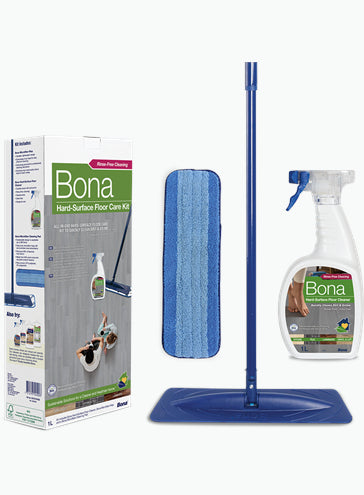 Bona Reinigungsset – Mikrofaser, Blau, für Laminat, Kacheln, Holz