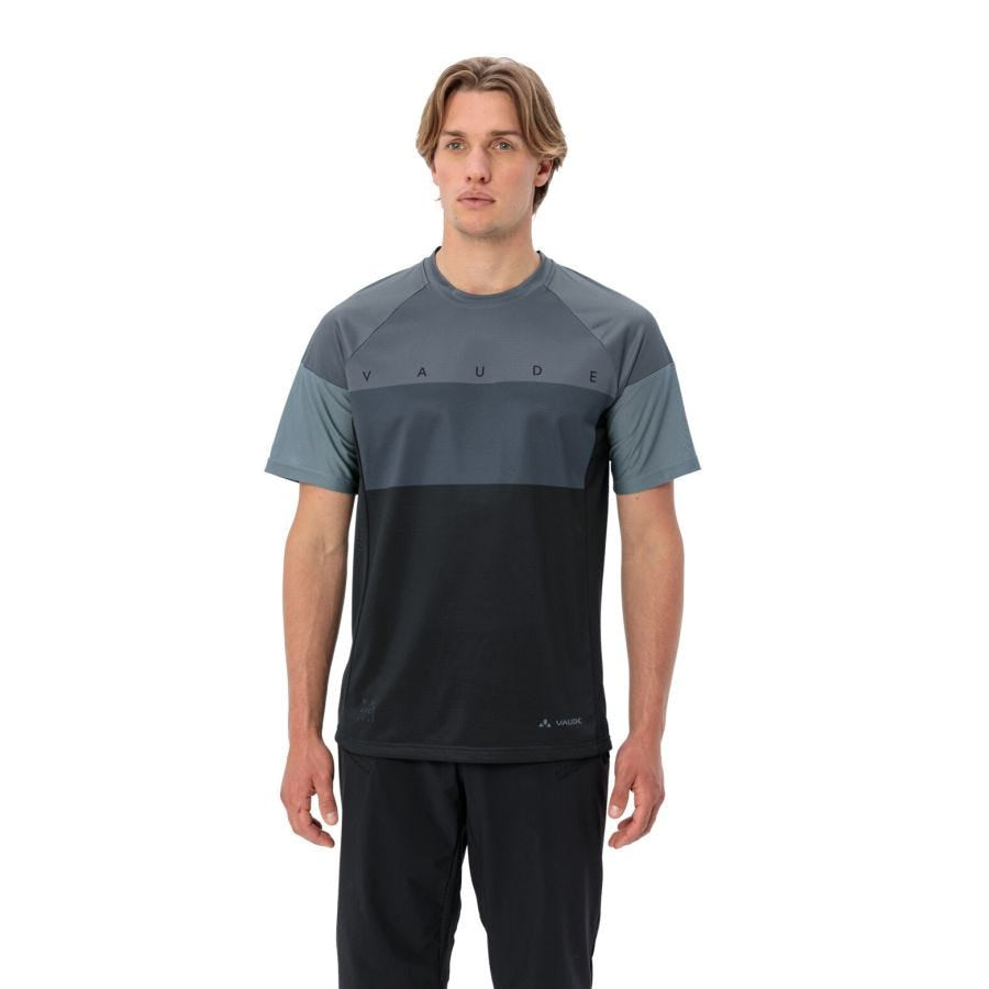 VAUDE T-Shirt Moab VI – S – Grau, Polyester (recycelt), Grüner Knopf
