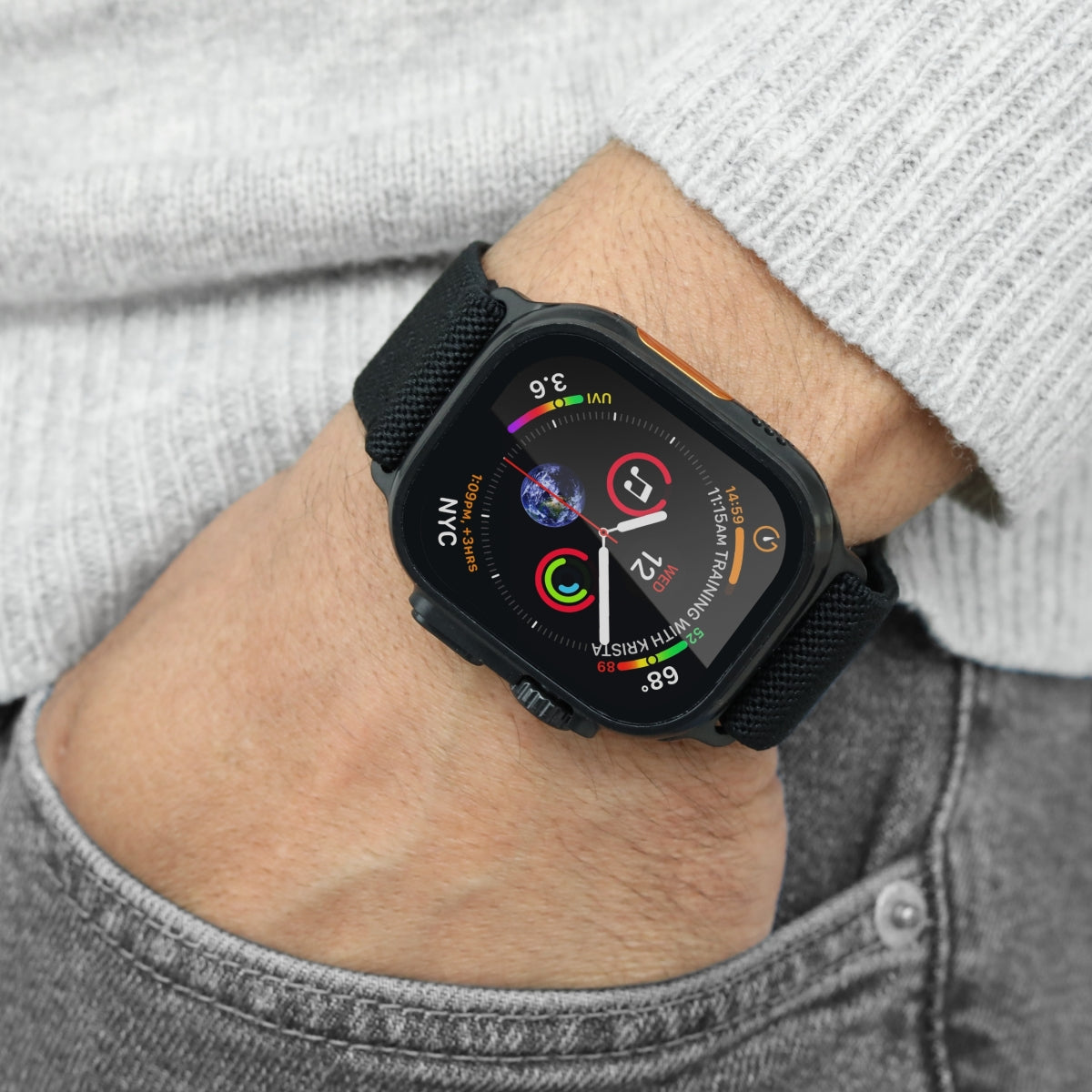 Vonmählen Classic Nylon Loop – Armband – für Apple Watch Ultra, Schwarz, One Size, Nylon
