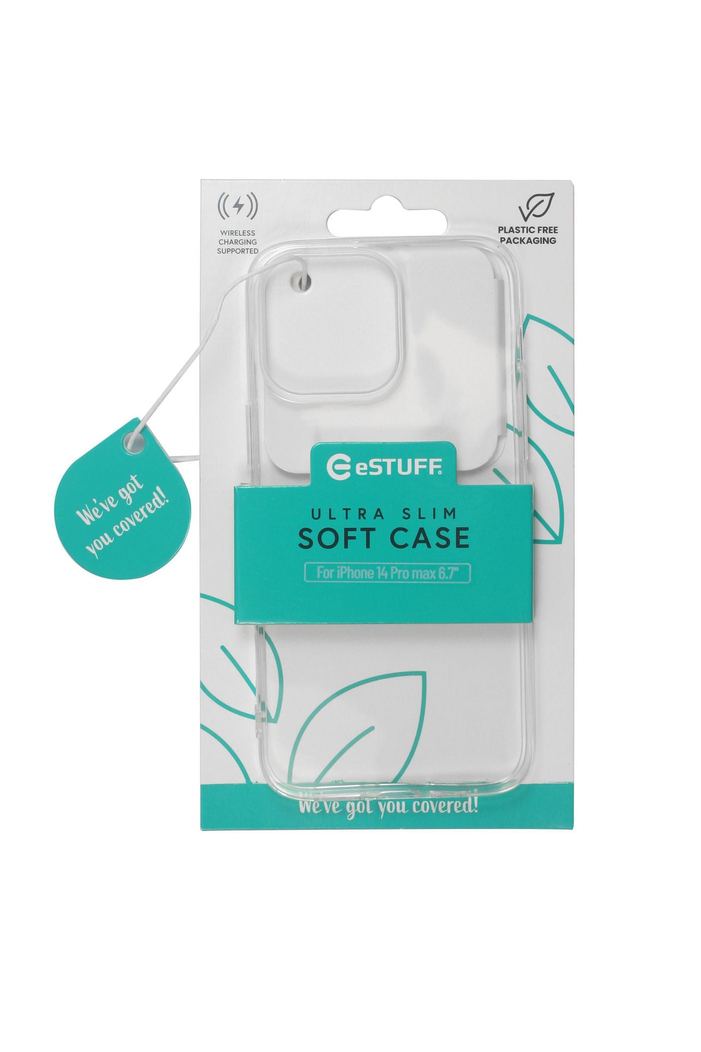 eSTUFF LONDON Backcover – für Apple iPhone 14 Pro Max, TPU, Transparent, kabelloses Laden