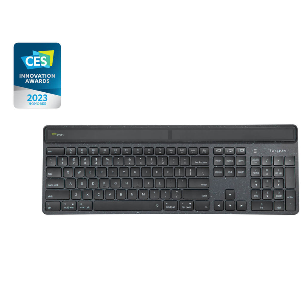 Targus Tastatur – Schere – Bluetooth 5.0 & 2,4 GHz – AZERTY (FR) – beleuchtet – Solar