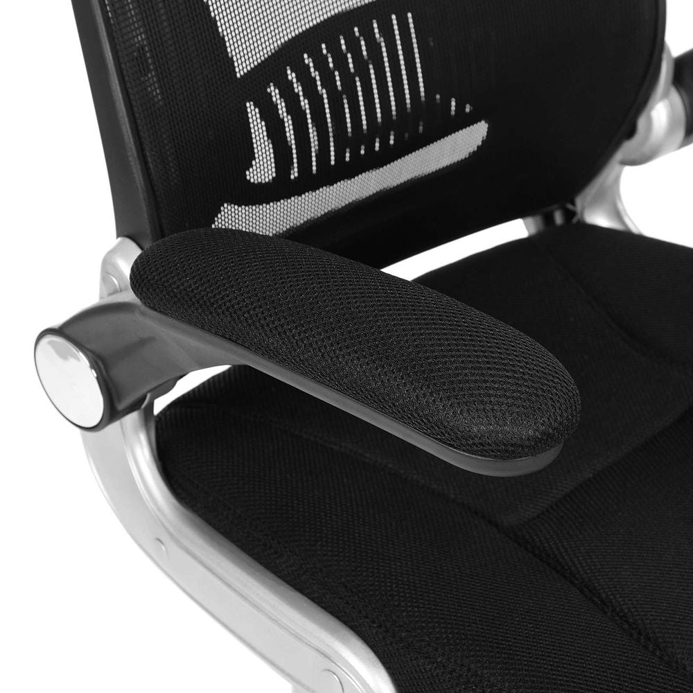 Songmics OBN86BK Bürostuhl – Netzrücken – Schwarz, mit Kopfstütze, 45–54,5 cm, bis 150 kg