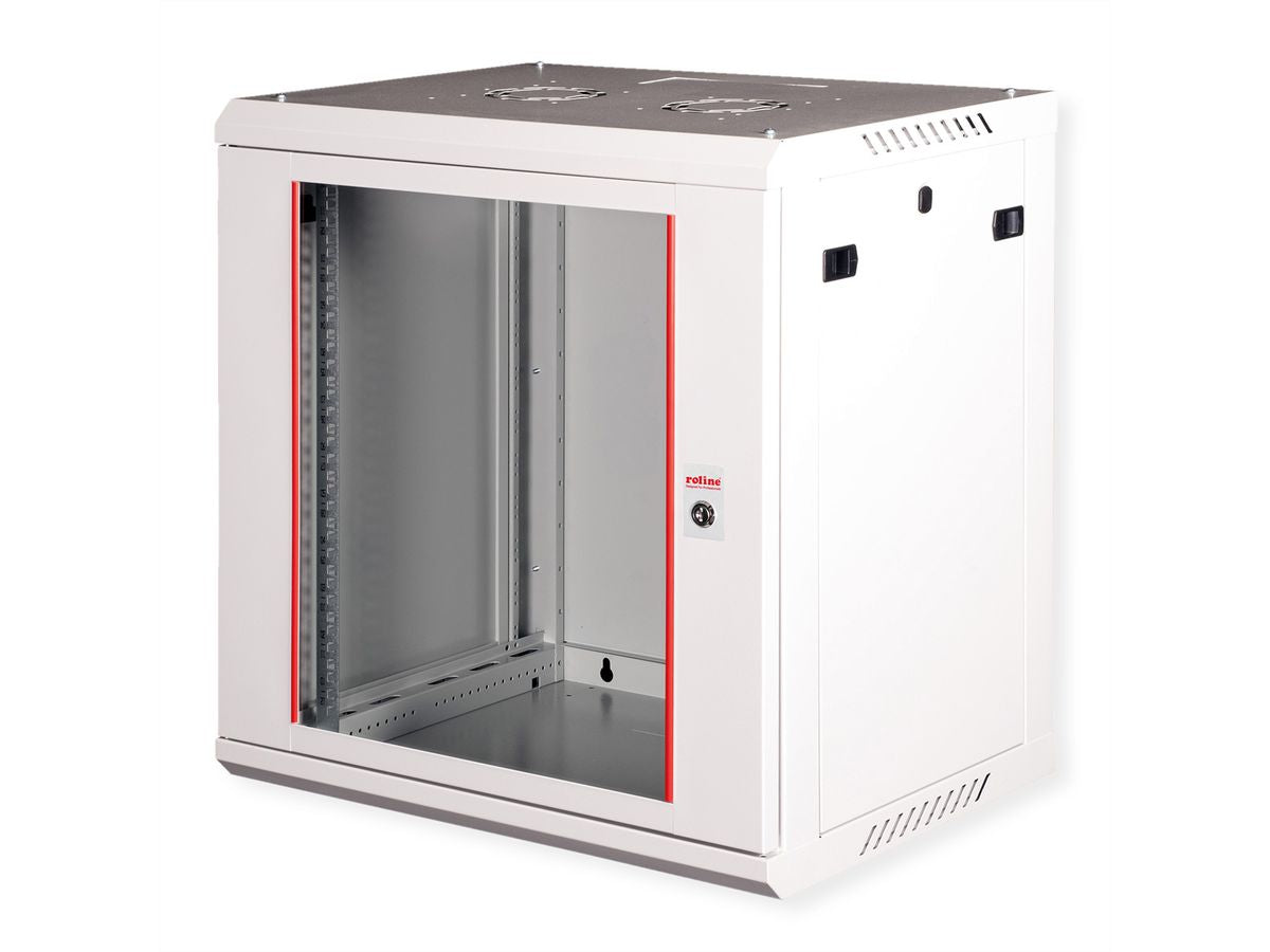 ROLINE Basic Plus – 19" Wandverteiler 12U, IP20, abschliessbar, 600 × 450 × 645 mm, lichtgrau, Stahl