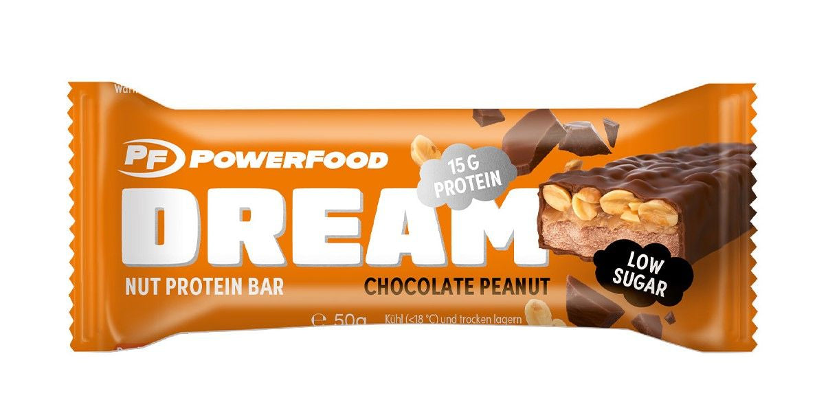 PowerFood Dream Nut Protein-Riegel – Schokolade & Erdnuss – 12 × 50 g
