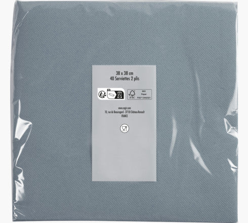 PRONAPPE Servietten grau – 38 × 38 cm, 2-lagig – 40 Stück