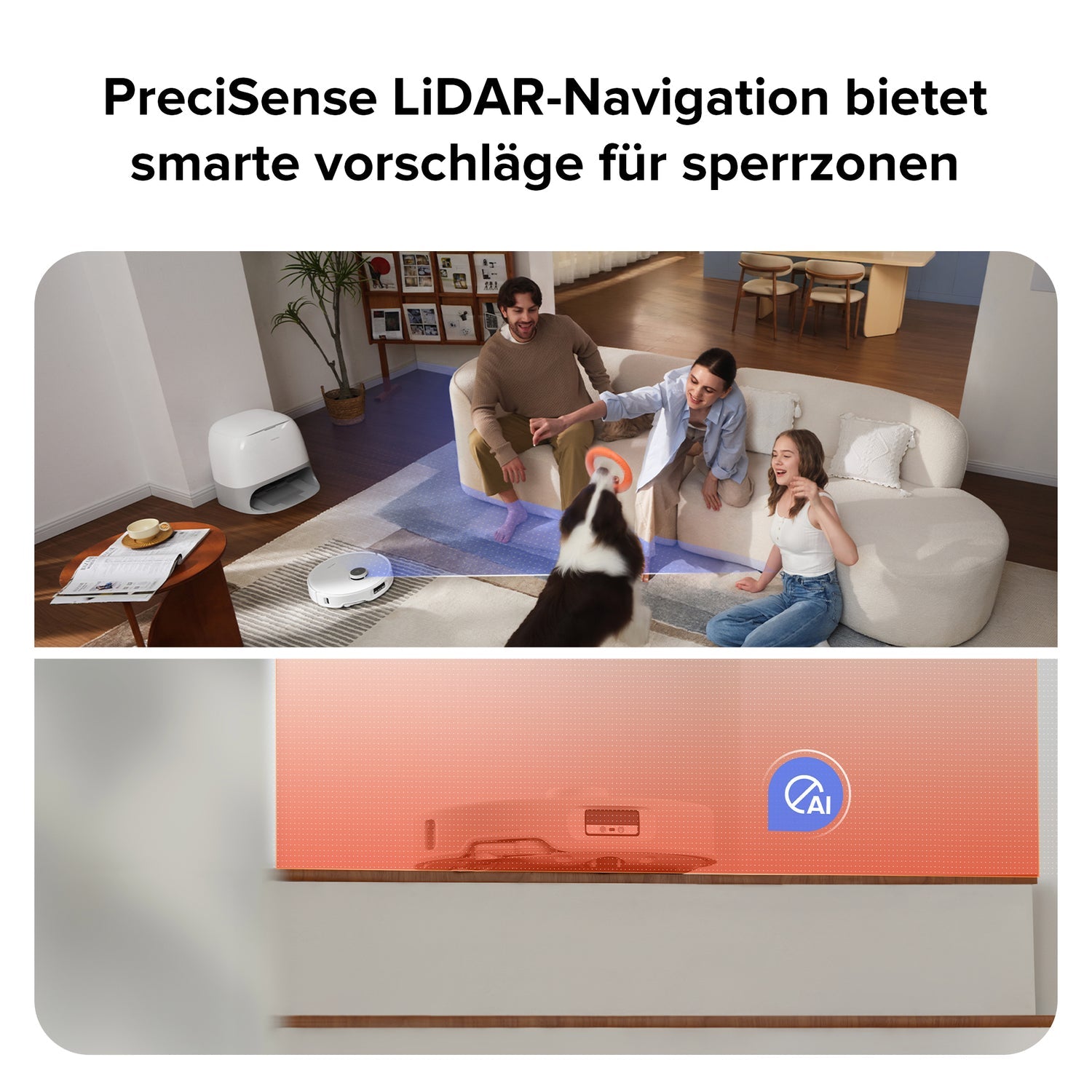 Roborock Saugroboter Qrevo Curv 5A1 – Max. Laufzeit 190 min, 2,7 l, Akkubetrieb, 34,7 × 35,2 × 10,3 cm