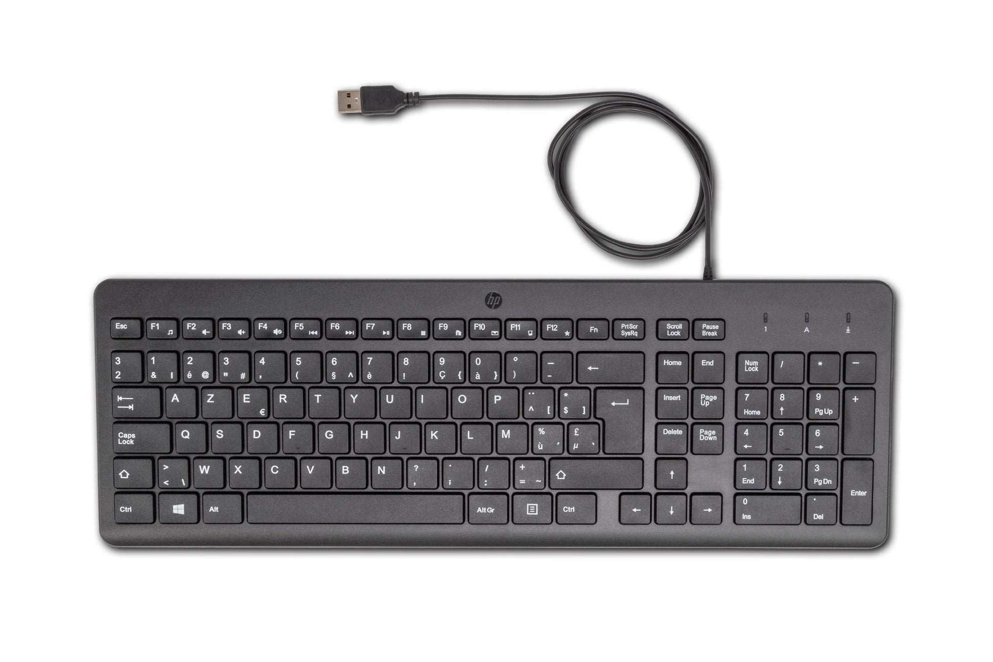 HP 150 – Tastatur – kabelgebunden, USB‑A – AZERTY (BE) – Schwarz