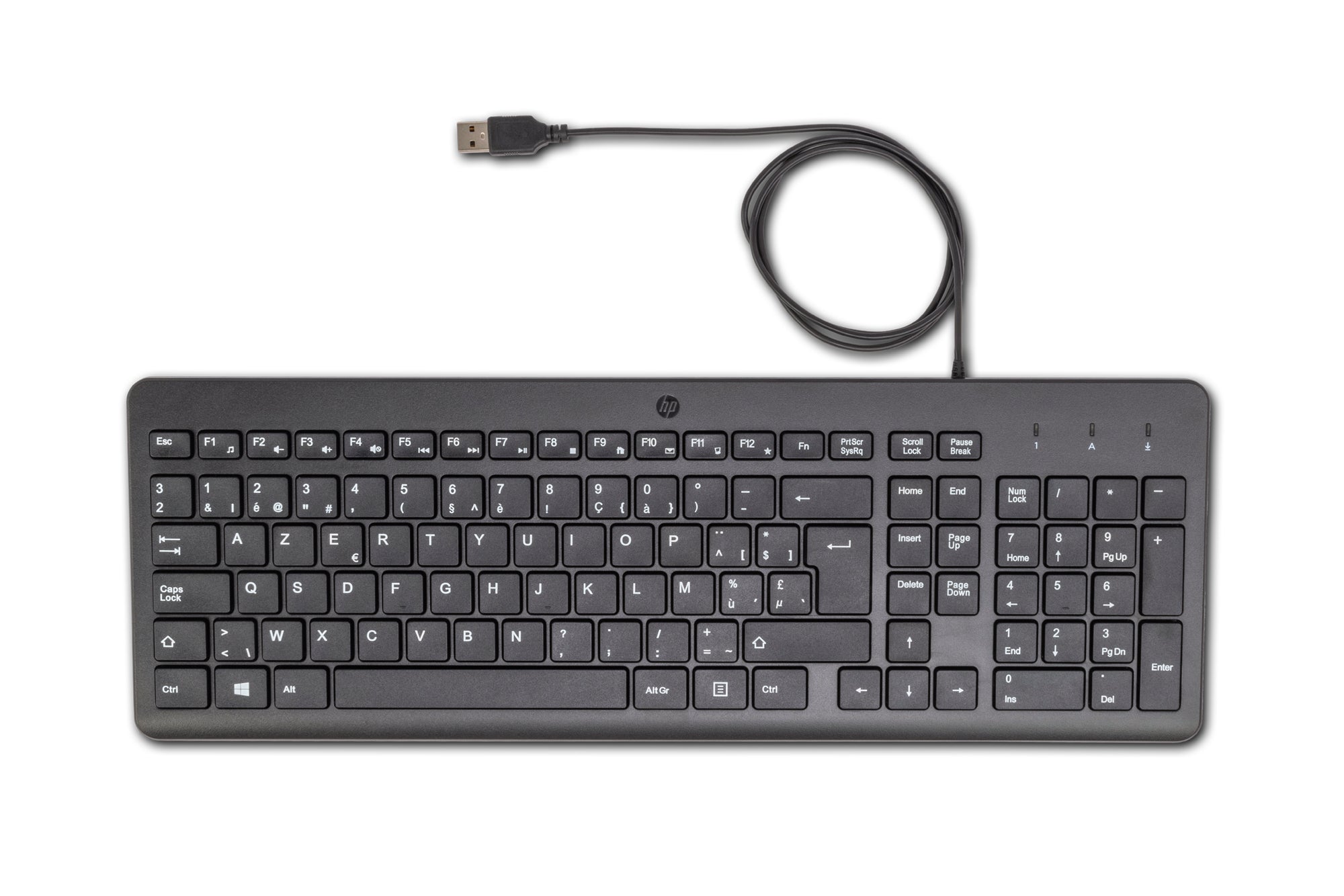 HP 150 – Tastatur – kabelgebunden, USB‑A – AZERTY (BE) – Schwarz