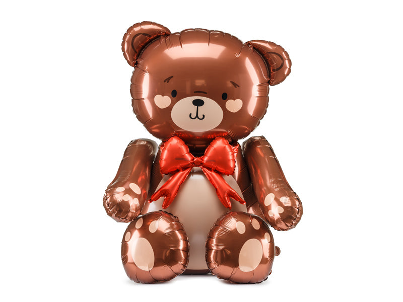 PartyDeco Folienballon Stehender Teddybär – Mehrfarbig – 75 × 84 cm – Folie – 1 Stk