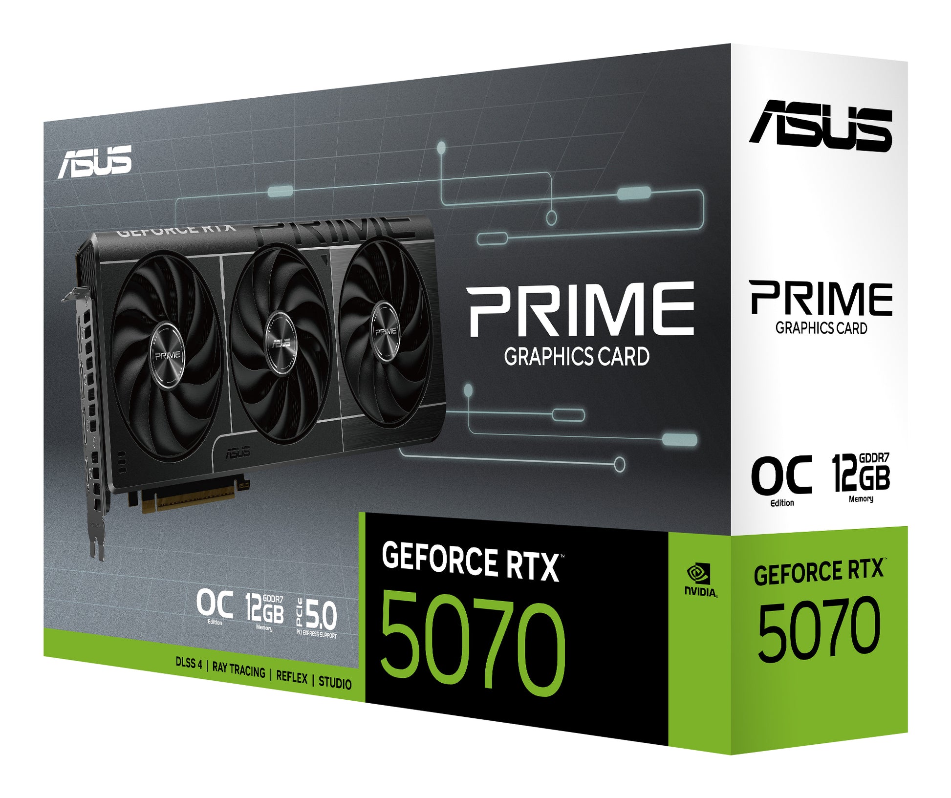 ASUS PRIME-RTX5070-O12G – Grafikkarte – GeForce RTX 5070, 12 GB GDDR7, PCIe 5.0, 3×DisplayPort, 1×HDMI