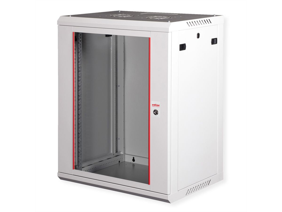 ROLINE Basic Plus – 19" Wandverteiler 18U, IP20, abschliessbar, 600 × 450 × 912 mm, lichtgrau, Stahl