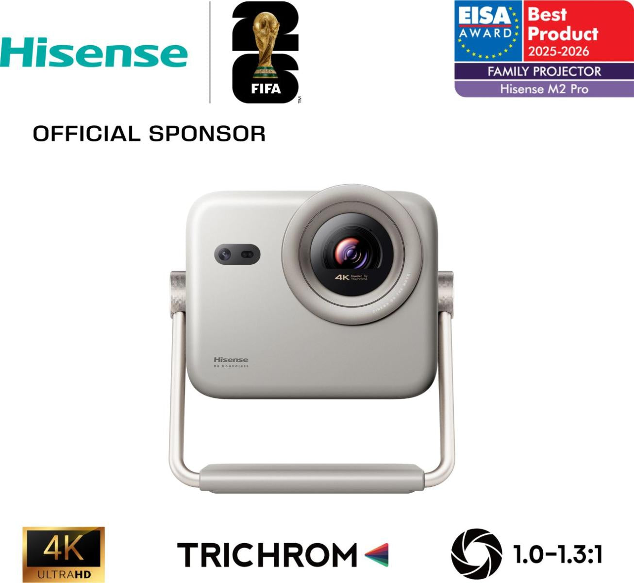 Hisense M2 Pro – Standard DLP Laser, 4K UHD, 1300 ANSI Lumen, Smart