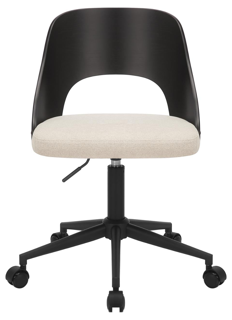Actona AC Design Bürostuhl Lucy – schwarz/weiss, Holzrücken