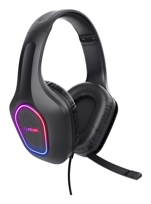 Trust GXT 416 Zirox Gaming-Headset – On-Ear, Stereo, Kabelgebunden, 3,5 mm Klinke + USB-A, Schwarz
