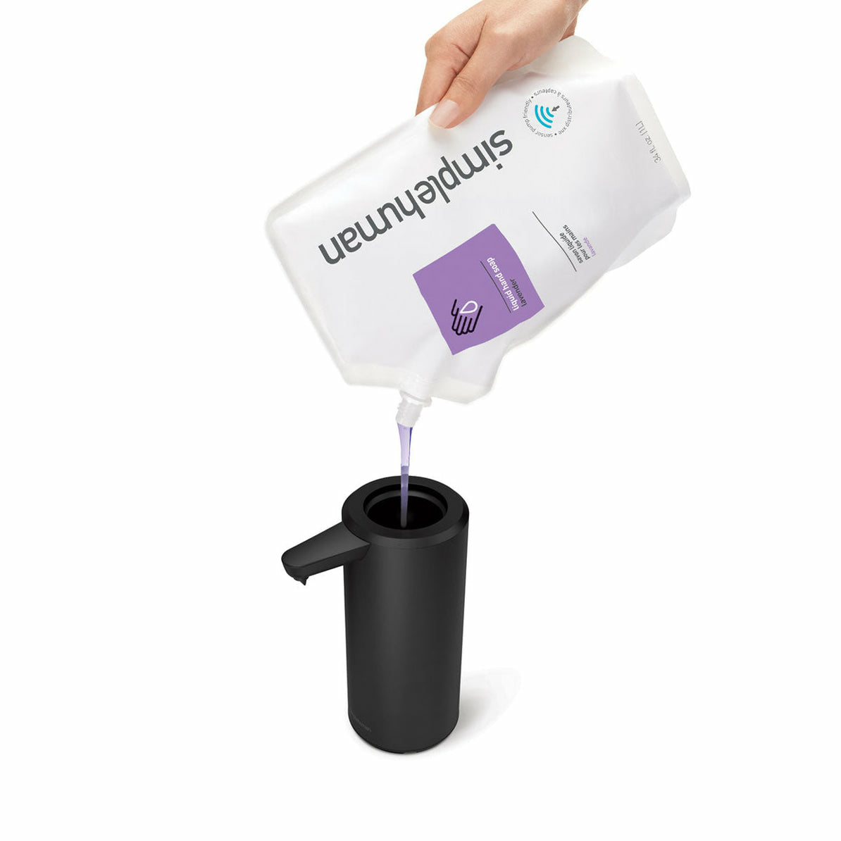 simplehuman ST1084 Seifenspender – Edelstahl, schwarz matt, 266 ml