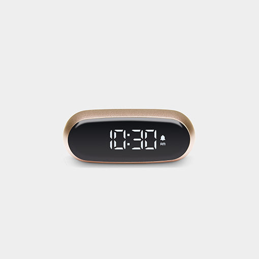 LEXON Minut Wecker – digital – 6,5 × 4,5 × 2,5 cm, gold, Aluminium, USB, Schlummerfunktion