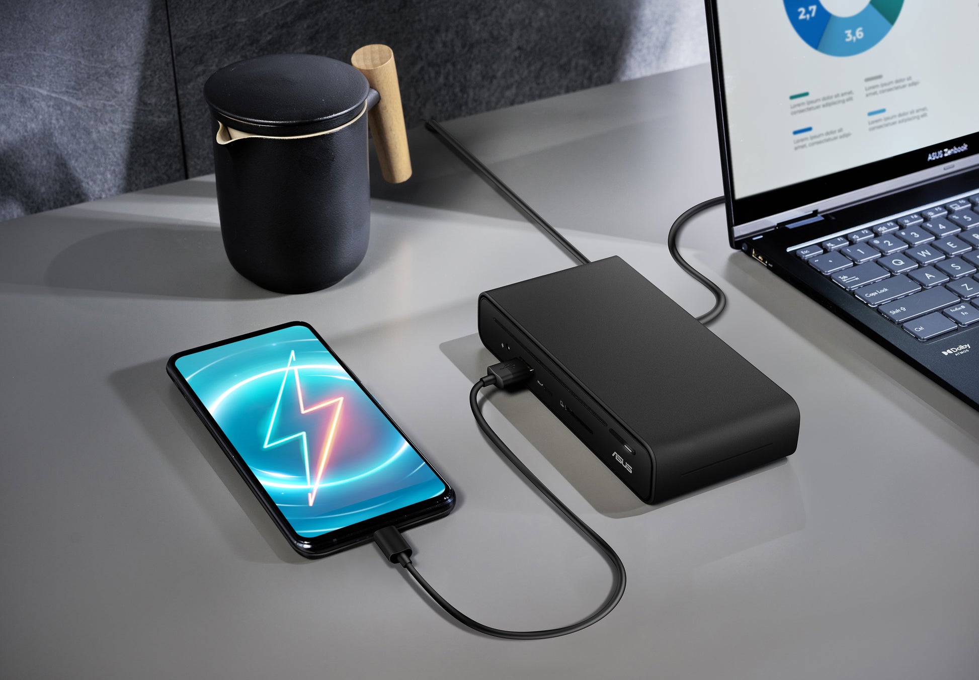ASUS DC301 Dockingstation – USB-C, 2× DP, 1× HDMI, 3× USB-A, 2× USB-C, 90 W PD, GbE, SD, 3,5 mm Audio