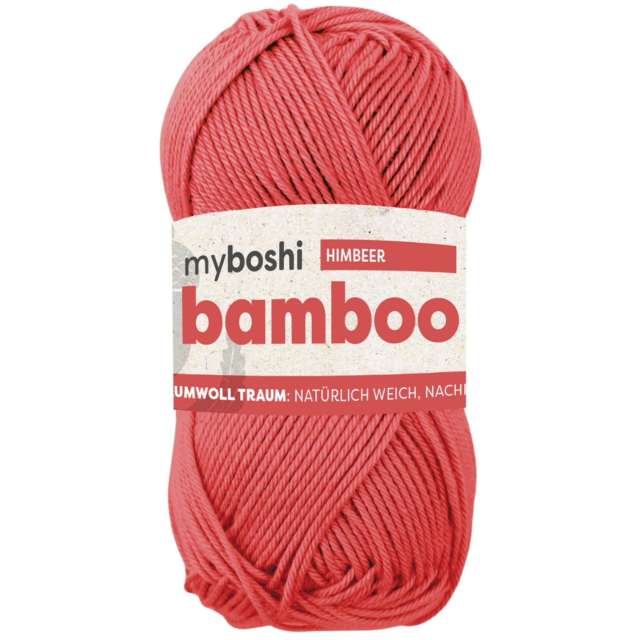 myBoshi Bambuswolle Himbeer – 50 g, 125 m, Nadel 4 mm, 60% Bambus/40% Baumwolle