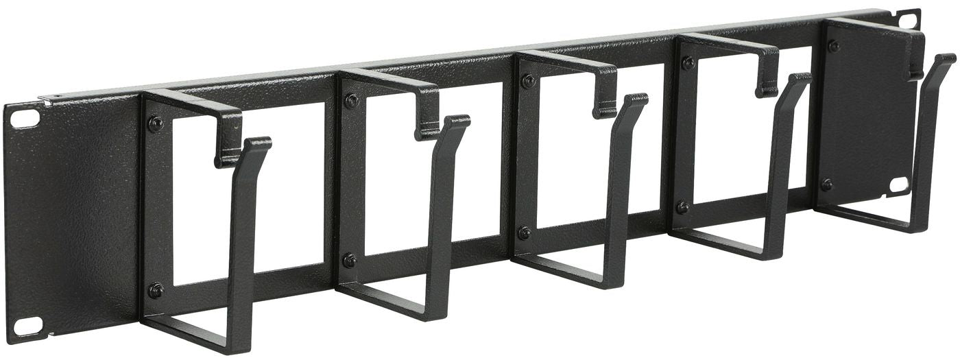 Lanview Rangierpanel 19", 2U, Ovales Montageloch, Kabeldurchlass – Schwarz