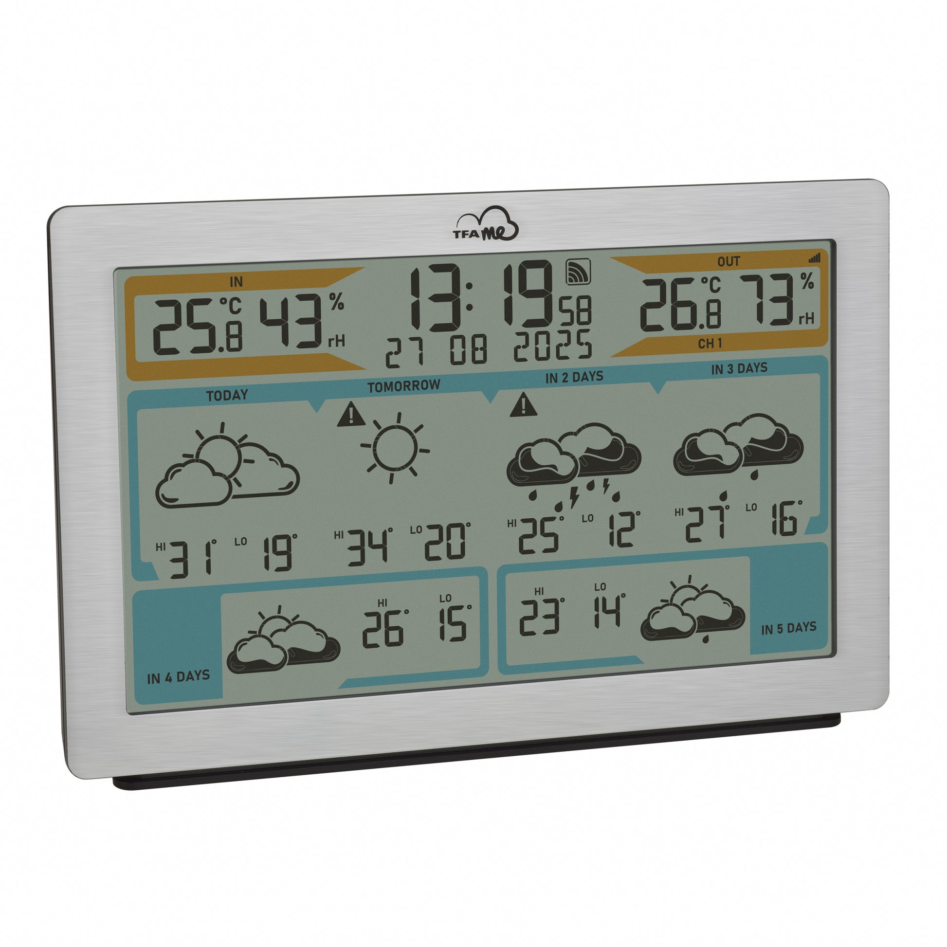 TFA-Dostmann TFA.me ID-02 Sensor-Gateway/Monitor – WLAN, −40–60 °C, 10–99 %, Innen/Aussen