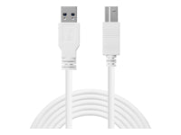 Sandberg USB-A auf USB-B Kabel – USB 3.2 Gen 1 (5 Gbit/s) – 1,8 m – Weiss