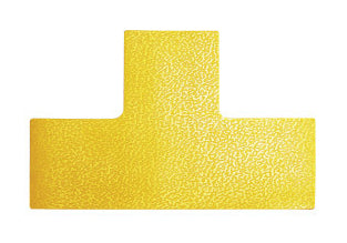 Durable Sicherheitskennzeichen (Bodenmarkierung) T – 100×150×0,7 mm, Kunststoff, Gelb, selbstklebend, 10 Stk.