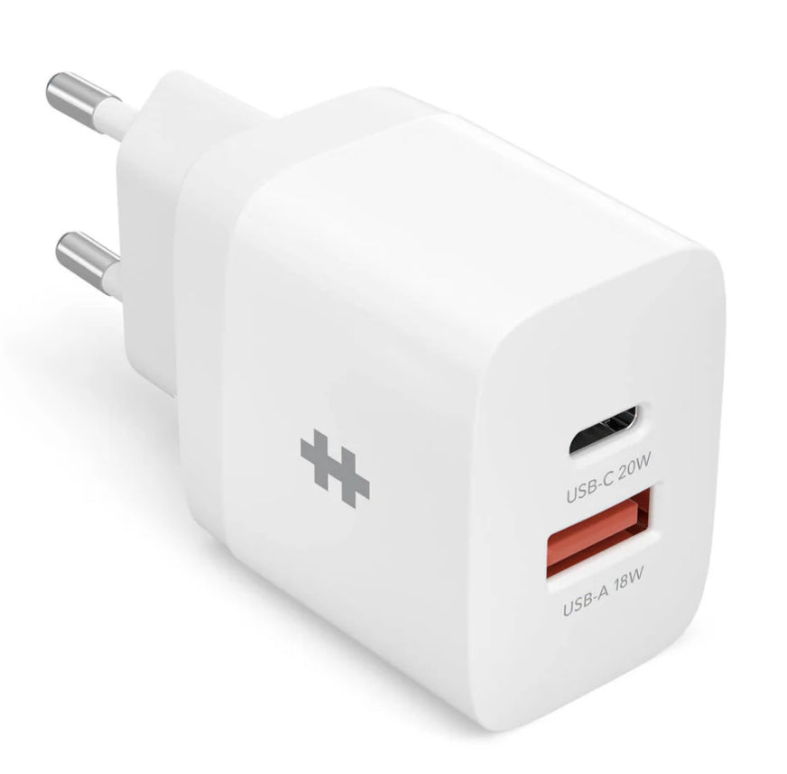 HYPER HJ205EU USB-Ladegerät 20 W – USB-C×1, USB-A×1 – Weiss